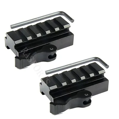 2PCS 5-Slot Quick Release Detach QR QD 1/2  Riser Mount For Picatinny Rail • $14.90