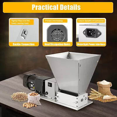 110V Electric Grinder Mill Grain Corn Wheat Feed/Flour Dry Wet Cereal Machine • $158.65