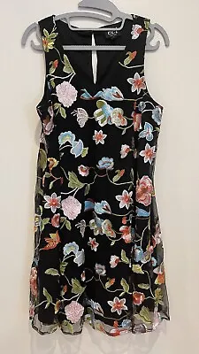 ECI New York Women Size M V-Neckline Back Sleeveless Pullover Dress Button • $14.35