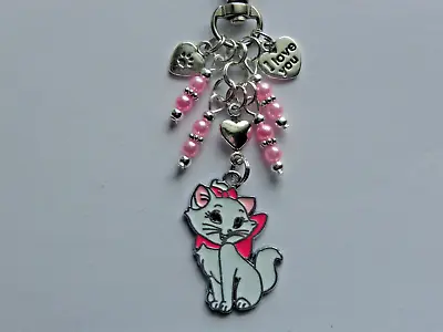 Disney World The Aristocats Marie Cat Love Key Chain Bag Charm Purse Clip Fob • $5.99