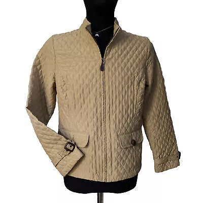 MERONA Women's Casual Quilted Jacket Long Sleeve Tan SZ Large • $10