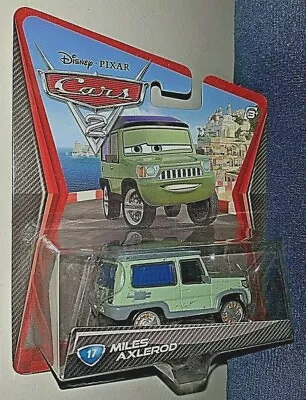 Disney Pixar Cars 2 2012 Mattel 1/50 Die Cast Green Miles Axlerod #17 Rare! Htf! • $15.99