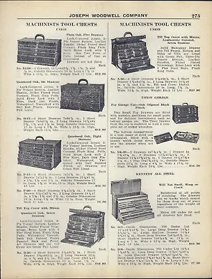 1927 PAPER AD Union Machinist Tool Chest Oak Kennedy Steel Mechanic Carpenter • $19.99