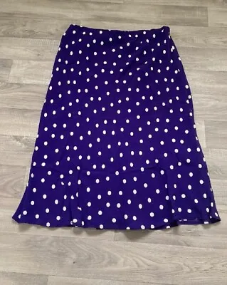 £1.99 • Buy Ladies Pretty Purle & White Polka Dot Skirt From M&s....size 14