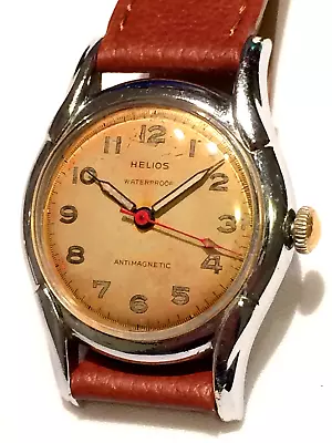 Great Vintage WORKING Swiss Helios 17 Jewel Wehrmacht Military Style Mens Watch • £9.99