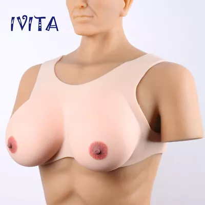 D-KK Cup Vest Straps Style Silicone Breast Forms Realistic Boobs Chest Enhancers • $216.30