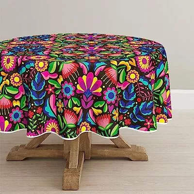 Mexico Tablecloth 70x70 Inch Round Cinco De Mayo Fiesta Washable Table Cover... • $20.27