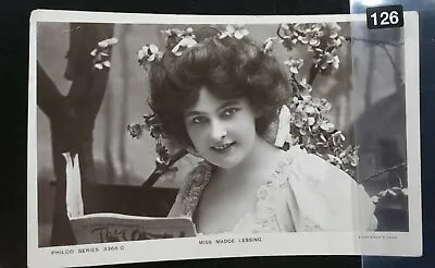 0484. Edwardian Actress Postcard - Madge  Lessing. Posted 1908. Philco Series • £1.75