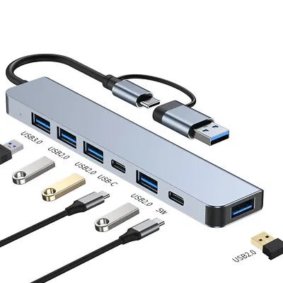 7/8 In 1 USB Hub 3.0 USB C Hub Dock Station With7/ 8 Ports For MacBook/Pro/Mini • $26.95