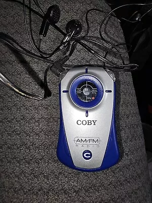 COBY Original CX-71 Blue Mini Pocket Portable AM/FM Radio Tested Work • $12