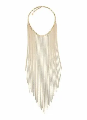 Women's Michael Kors MKJ5955710 Modern Fringe Statement Gold Tone Necklace  • £79.79