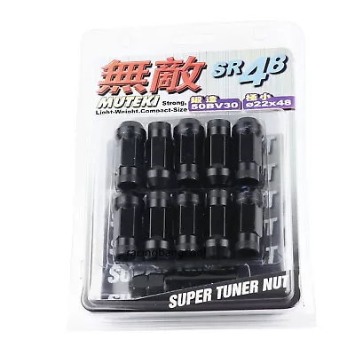 Black M12*1.5 MUTEKI SR48 Steel Cone Seat Extended Wheel Rims Lug Nuts 20pcs • $50