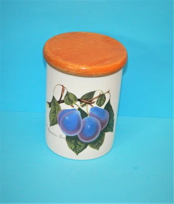 £3.25 • Buy PORTMEIRION POMONA STORAGE JAR L-IMPERATRICE PLUM WITH WOOD LID & SEAL 12cm TALL