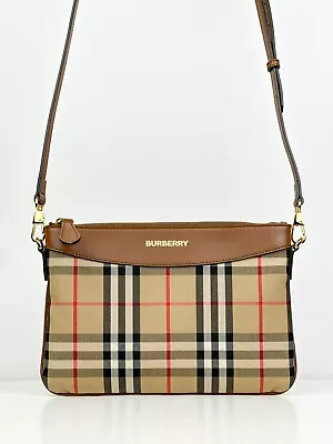 Authentic Burberry Peyton Crossbody Bag Vintage House Check 2024 Made In Italy • $775