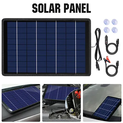 Portable 100W 12V Solar Panel Trickle Battery Charger Car Van Caravan Boat Kit ଲ • £17.99