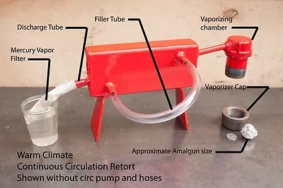 Mercury Retort - Large Capacity Continuous Cooling -WITH 110V PUMP AND HOSES • $185