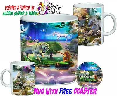 $12.95 • Buy Printed Unicorn Collage 11oz Novelty Ceramic Mug Gift Boxed With Free Coaster