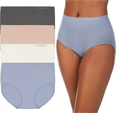 ELLEN TRACY Women’s Full Brief Panties Breathable Seamless Underwear 4-Pack Mult • $46.30