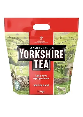 Yorkshire Tea 480 Tea Bags 1.5kg Catering Bulk Family Pack Black • £20.99