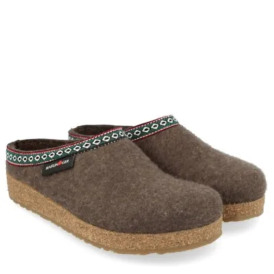 Haflinger Franzl Brown Men's Women's Wool Slippers Clogs • £98.36