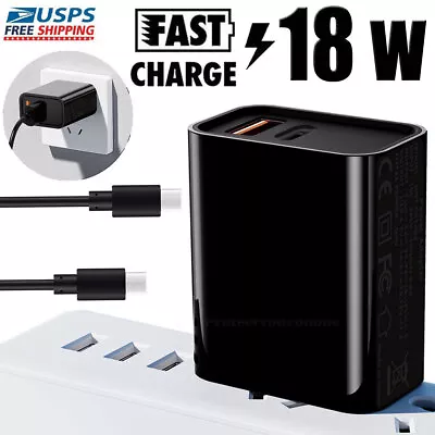 18W USB-C Super Fast Wall Charger + Cable For Motorola G Power/Stylus/Pure/Play • $13.99