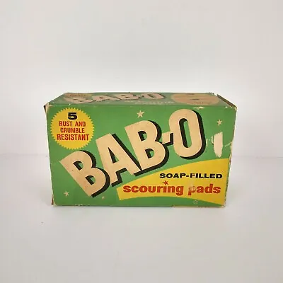 Vtg. 1970s BAB-O  Scouring Pads Soap Filled Retro Kitchen Decor Stage Movie Prop • $9.99