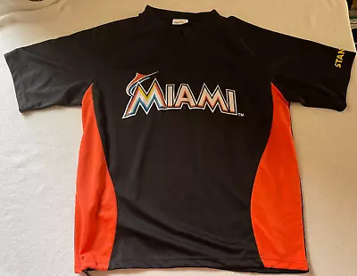 Miami Marlins 1/4 Zip Front Short Sleeve Pullover Match Up Promo Large READ • $14.99