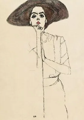 Egon Schiele Portrait Of A Woman 1910 Vintage Poster Wall Art Print Picture • £4.50