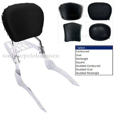 $155 • Buy Passenger Sissy Bar Backrest Luggage Rack For 1999-up Yamaha V Star 1100 XVS1100