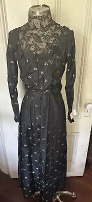 ANTIQUE  Black 2 Piece Wedding/Mourning Dress-Gothic-1800's • $211.65