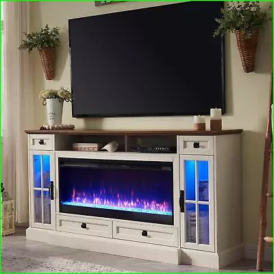 70  Fireplace TV Stand For 80  TV Farmhouse Entertainment Center 42  Fireplace • $954.89