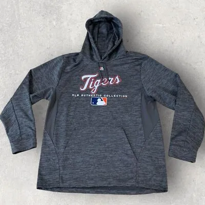 Detroit Tigers Hoodie Men’s Size Medium Gray Sweatshirt MLB Baseball Majestic • $14.99