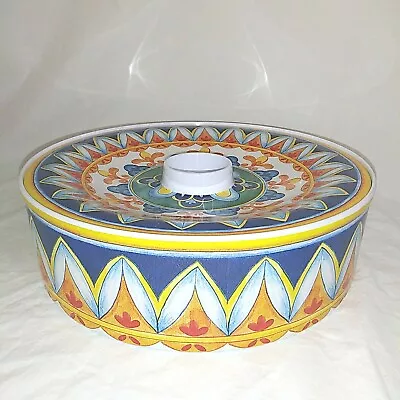 Artisan De Luxe Melamine Mexican Style 9  Covered Tortilla Dish Taco Pool Party • $28.19