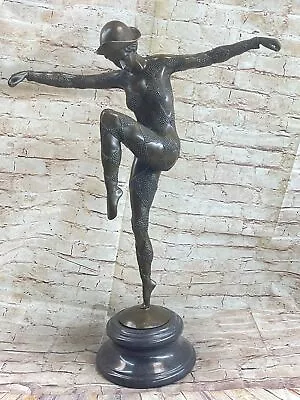 D.H.Chiparus Bronze Statue Art Deco Dancer Sculpture Hot Cast Figurine Figure • £471.91