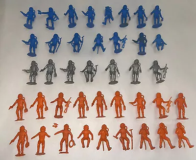 Vintage 60s Marx MPC Astronauts Space Figures Lot Of 40 Moon Orange Blue Silver • $25