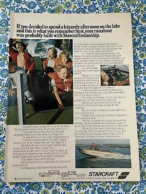 Vintage 1973 Starcraft 18 Ft. Holiday Runabout Boat Print Ad • $5.90