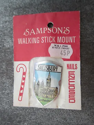 Salisbury Cathedral Walking Stick Mount Badge Stocknagel (L1W) • £5.99