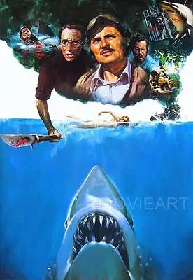 Jaws Textless Movie Poster Film A4 A3 Art Print Cinema • £5.99