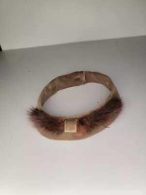 Vintage Womens Velvet Mink Hat Headband Glamour Costume • $10