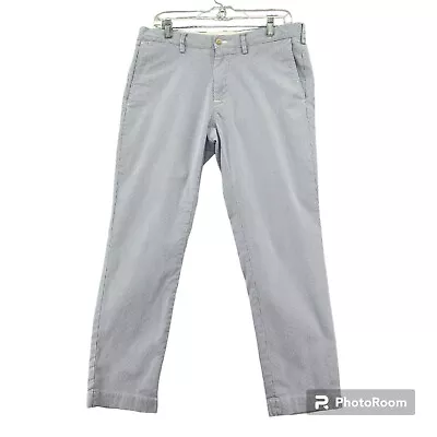 Polo Ralph Lauren Pants Mens 34 X 30  Blue Hickory Striped Seersucker Slim • $29.88