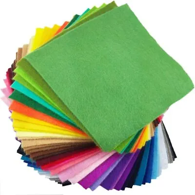 Flic-flac 42pcs 1.4mm Soft Thick Felt Fabric Sheet Assorted Color Felt Pack D... • £11.06