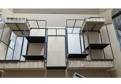 £55.95 • Buy Next Black XL Wire Mirrored Shelf Storage Racks  Home Decor Books Plants Storage