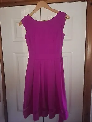 Dorothy Perkins Pink Magenta Chiffon Style Midi Dress Womens  UK Size 6 VGC • £6
