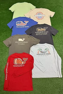 Lot Of 7 Vineyard Vines Whale Short & Long Sleeve Tees T-Shirt Men’s Small 🐳 • $23.50