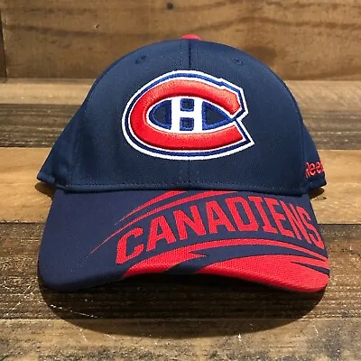 Montreal Canadiens Hat Strapback Cap Mens Blue Red Reebok NHL Hockey - READ • $24.88