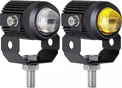 Motorcycle LED Driving Fog Lights 60W White And Amber LED Pods Projector Lights  • $35.09