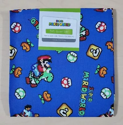 Brand New Nintendo Super Mario World Fabric Fat Quarter 18 X 22 In. 100% Cotton • $5.95