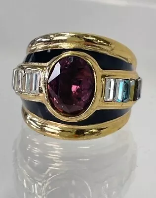  Authentic  Christian Dior Vintage Cocktail Ring Sz 7 • $95