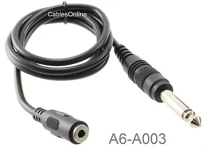 3ft 3.5mm (1/8 Inch) TRS Stereo Female To 6.3mm (1/4 Inch) TS Mono Male Cable • $7.95