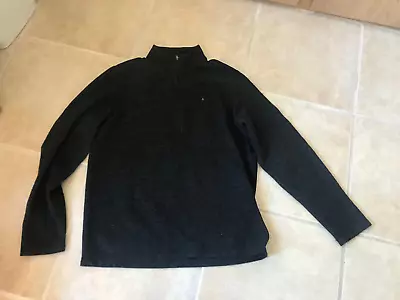 IBEX Charcoal Merino Wool Blend 1/4 Zip Pullover Sweater Men Size L • $65